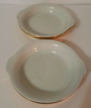 - 2 - Hall China Golden Glo Individual Casserole - Baking Dishes 6 1/2 