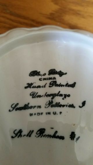 Vintage Blue Ridge China Southern Potteries Hand Painted Shell Shaped Bowl Dish 3