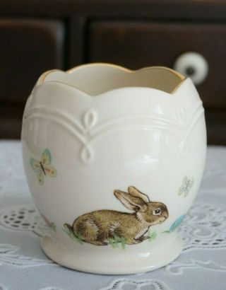 Vintage Lenox China Easter Egg Shaped Gold Trim Bunny Tealight / Votive Holder