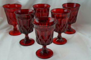 Noritake Perspective Ruby Red (6) Iced Tea Glasses,  6 3/8 "