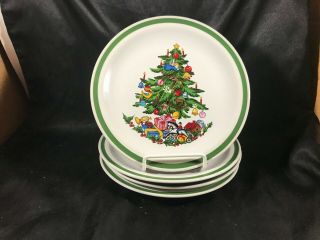 Set Of 4 International China Noel Christmas Tree 7 - 3/4” Plates