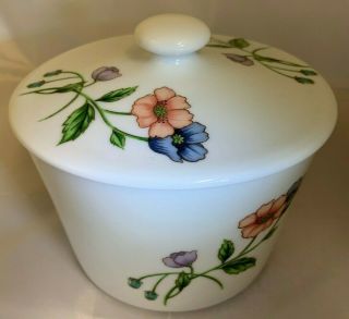 House Of Prill Porcelain Lidded Serving Bowl Poppy Pattern Storage Jar