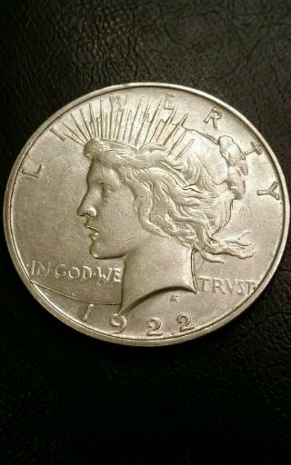 1922 D Peace Silver Dollar Au Hi Grade U.  S.  Coin Big Die Break