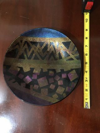 Kurt Mcvay Signed Dichroic Fused Iridescent Art Glass 8.  5”round Plate Cond.