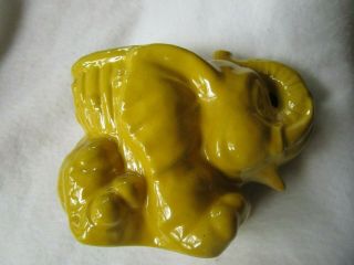 Vintage Art Pottery Frankoma Pottery Elephant Bank 380 - - - - - - Yellow