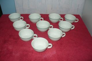 10 Vintage Syracuse China Restaurant - Ware 2 Green Stripes Coffee Cup 