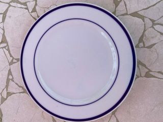 Oneida Maitre De Porcelain Salad Luncheon Plate 9 " Blue Bands