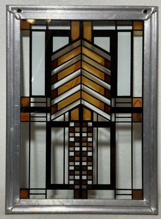 Certified Frank Lloyd Wright Foundation Stained Glass Panel Suncatcher 8”x6”