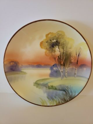 Vintage Nippon Oriental Style Hand Painted Decorative Plate 6.  25 "
