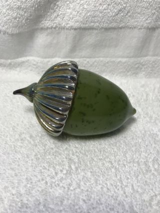 Michael Cohn & Molly Stone Art Glass Acorn Paperweight Signed 2006