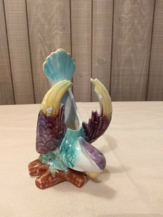 Early American Morton Art Pottery Cockatoo Parrot Planter Wall Pocket Colorful