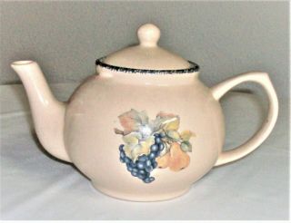Fruit By Home & Garden Party Teapot Grapes And Pears Stoneware