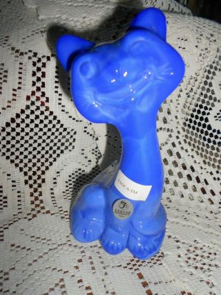 Fenton Art Glass Fagca Periwinkle Blue Happy Cat
