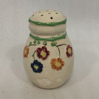Vintage Sugar Shaker Muffineer Made In Japan Ceramic Basketweave Floral
