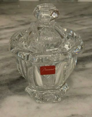 Baccarat Mustard Jam Sugar Condiment Jar With Lid And Spoon