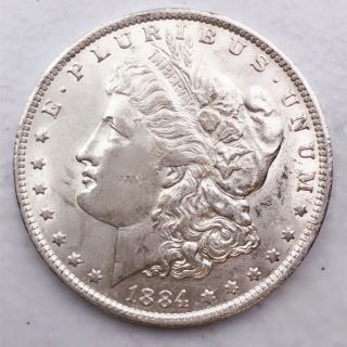 1884 - O Unc Gem Ms,  Morgan Silver Dollar 90 Silver $1 Coin Us V4