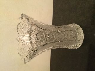 Vintage Bohemian Queen Lace Hand Cut Crystal Small Vase 5”