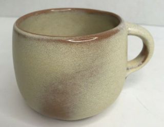 Vintage Frankoma Pottery 4c Westwind Mug Cup Desert Gold Glaze 8 Oz Brown Euc