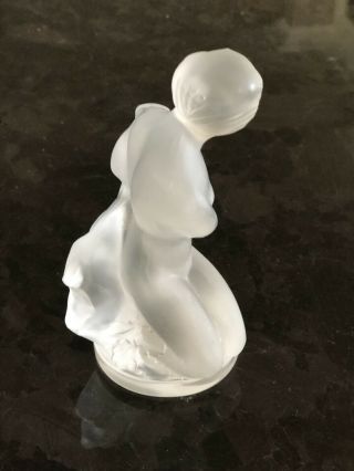 Lalique France Crystal Diana Nude Woman with Deer Fawn Figurine 3