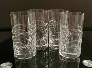 Set Of 4 Rogaska Highball Glasses In Maestro Pattern