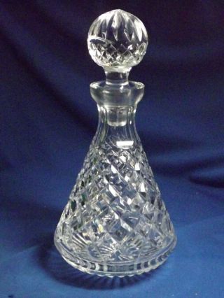 Vintage Waterford Crystal Lismore Roly Poly Decanter 11 " High W/stopper