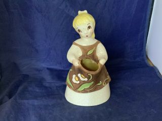 Vintage 1940s California Pottery Lady Vase Figurine 22 - 178 - P Weil Ware?