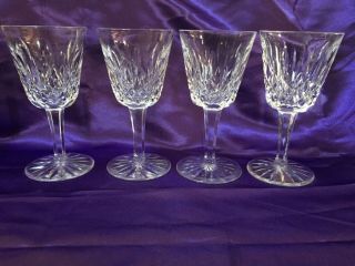 Set Of 4 Waterford Crystal Lismore 5 7/8 " Claret Wine Glasses