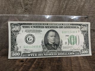United States $500 Series Of 1934 Chicago Federal Reserve Note