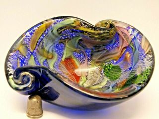 Avem 1950s/1960s Murano/ Venetian Glass Tutti Fruitti Or Bizzantina Bowl