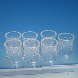 Waterford Crystal - Comeragh Pattern - 7 Napkin Rings - 2 inches 2