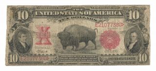 1901 $10 Bison United States ‘mule’ Note,  Ten Dollar Lewis & Clark Red Seal