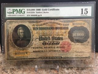 1900 $10,  000 Gold Note Certificate Pmg 15 Choice Fine