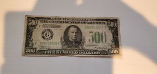 1934 - A (g - Chicago) $500 Federal Reserve Note