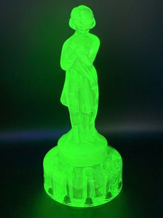 Cambridge Glass Emerald Green 8 3/4 " Draped Lady Flower Frog -
