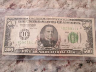 1928 St.  Louis Federal Reserve Note $500 Bill