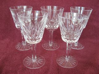 Waterford Lismore 5 - 7/8 " Claret Wine Glasses - Set Of 5 -