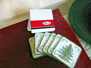 Spode Christmas Tree Coasters Set Of 6 In Pimpernel Box