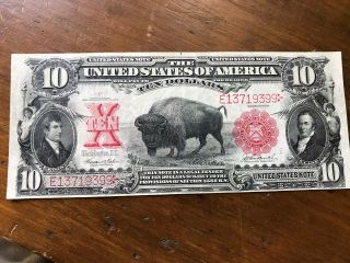 1901 $10 Ten Dollar Buffalo Bison United States Note Rare Currency