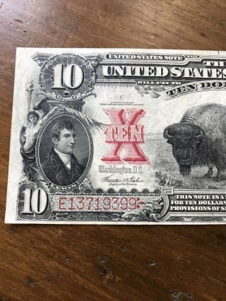 1901 $10 Ten Dollar Buffalo Bison United States Note RARE Currency 3