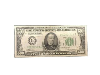 1934a $500 Five Hundred Dollar Bill Bank Of Chicago Fr.  2202g