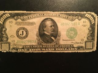 $1000 Federal Reserve Note - Series 1934 A