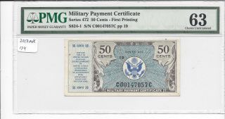 Mpc Series 472 50 Cents 1st Printing Pmg63 Choice Unc