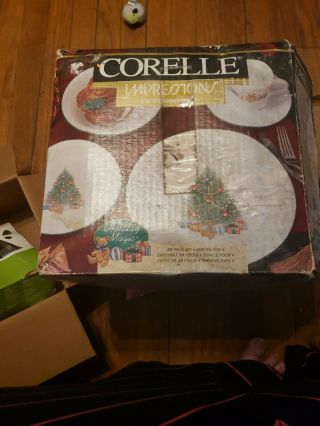 1996 Corelle Impressions Corning Holiday Magic Dinnerware 20 Piece Set Read