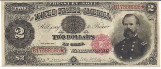 1891 $2 Treasury " Coin " Note - -