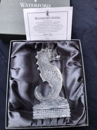 Waterford Crystal Seahorse 7.  5 Paperweight