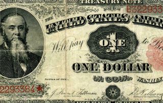 Hgr Sunday 1891 $1 Treasury Note ( (stanton))  Attractive Grade