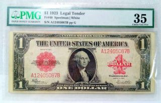 1923 $1 Red Seal Legal Tender Note Fr 40 Pmg35 Choice Very Fine S 5087bppg