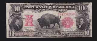 Us 1901 $10 Legal Tender Bison Fr 122 Vf (- 262)