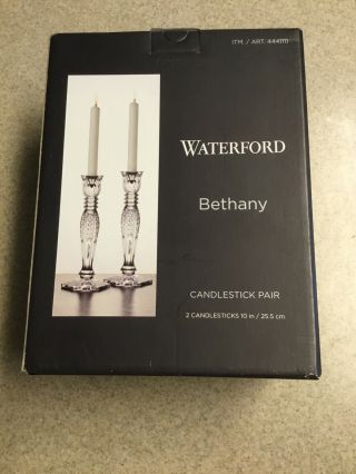 Waterford Bethany Crystal Candle Holder (set Of 2) Candlesticks -
