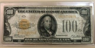 1928 $100 One Hundred Dollars Gold Certificate